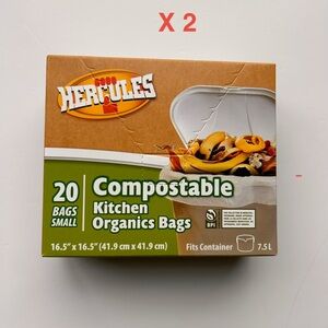 Compostable Kitchen Waste Bags - Green - 20 Pack